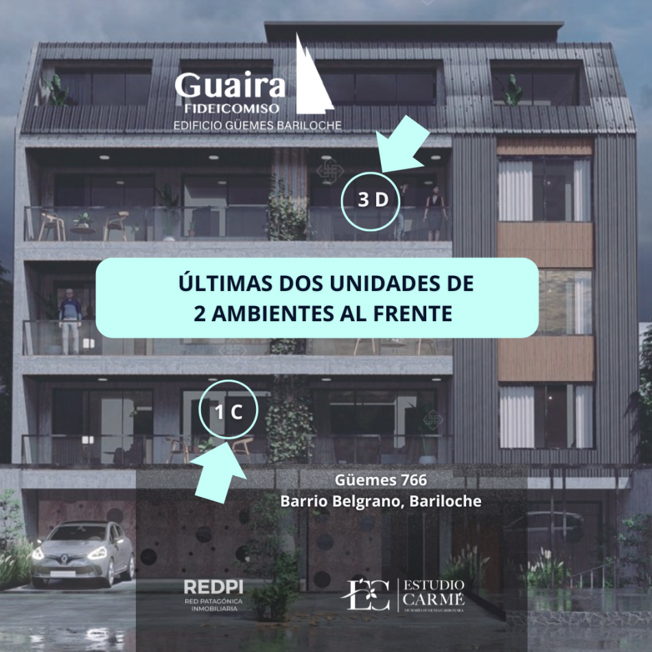 A estrenar B° Belgrano 2 amb  1 amb vista al lago en venta en pozo con financiacion Bariloche