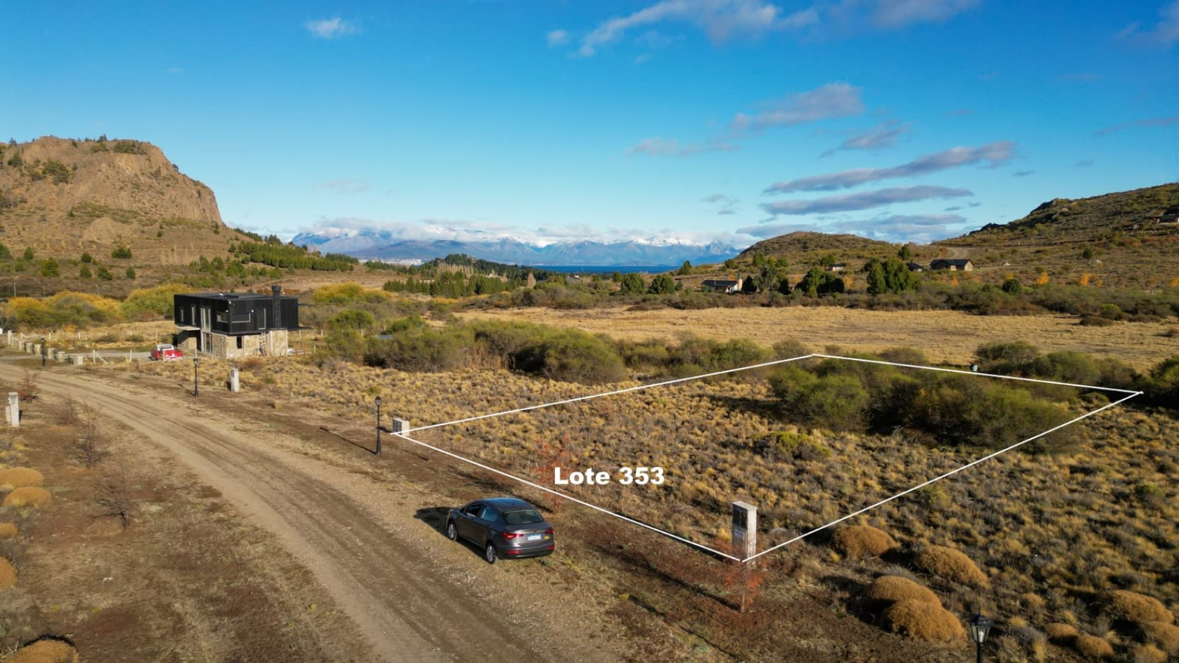 Barrancas de Dina Huapi lote 353 barrio privado a 15 km de Bariloche vigilancia plano vistas amenities tenis SUM
