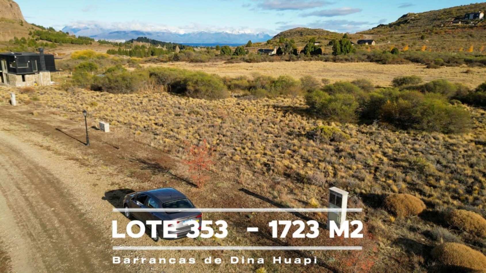 Barrancas de Dina Huapi lote 353 barrio privado a 15 km de Bariloche vigilancia plano vistas amenities tenis SUM