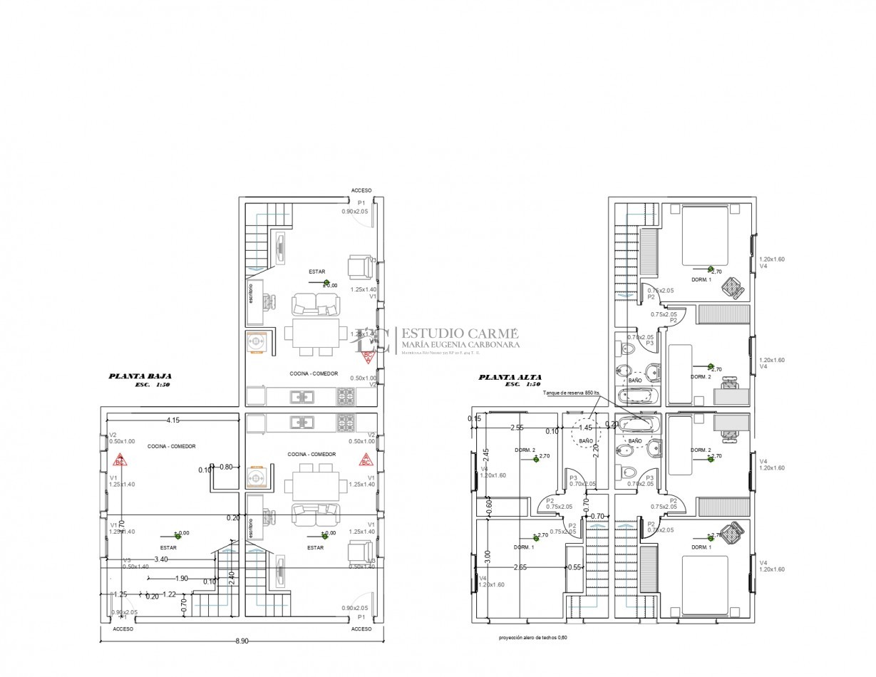Complejo en block de 3 unidades a terminar en barrio Entre Pinos al este del centro de Bariloche. Oportunidad de inversion.