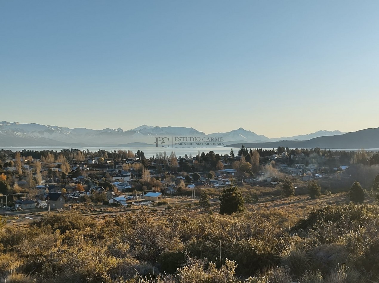 Lote vista panoramica lago Nahuel Huapi y Cordillera en Barrio Privado Barrancas de Dina Huapi L.94 venta a 15 km de Bariloche.