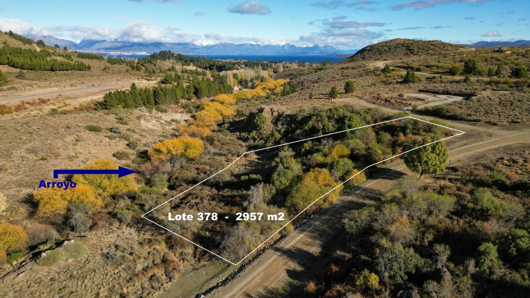 Barrancas de Dina Huapi  barrio privado a 15 km de Bariloche lote 378 vigilancia plano vistas amenities tenis SUM